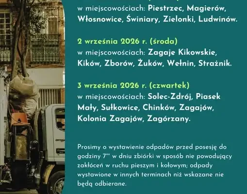 Bezpłatna zbiórka elektroodpadów i mebli w gminie Solec-Zdrój – sprawdź terminy