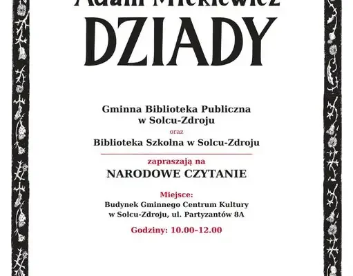 Narodowe Czytanie 2026: Dziady w Solcu-Zdroju