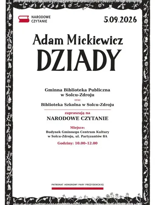 Narodowe Czytanie 2026: Dziady w Solcu-Zdroju