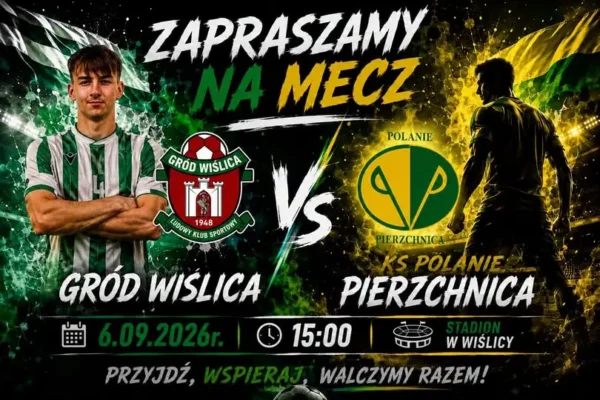 Gród Wiślica podejmie KS Polanie Pierzchnica w niedzielnym meczu ligowym