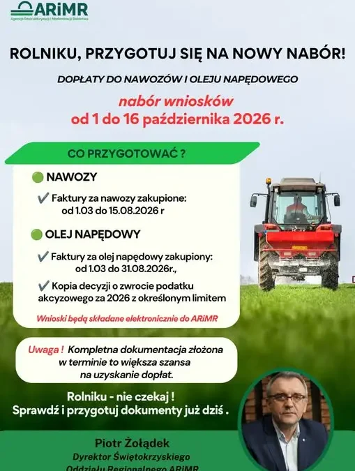 Rusza nabór wniosków o dopłaty do nawozów i oleju napędowego – sprawdź szczegóły