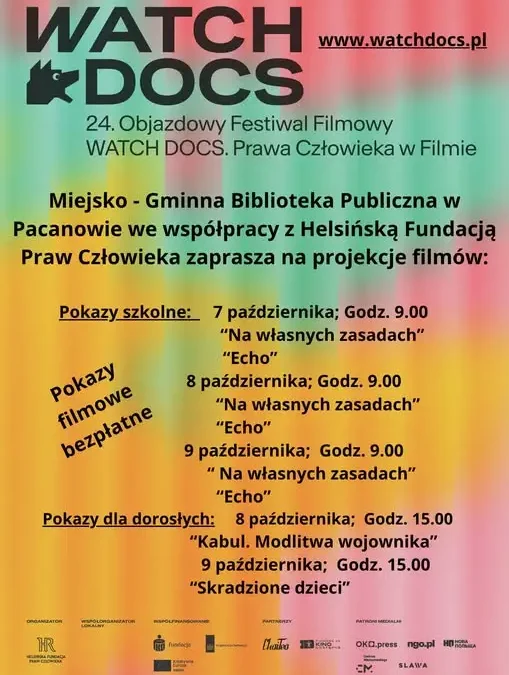 Pacanów: filmy o prawach człowieka w bibliotece – WATCH DOCS zawita do gminy