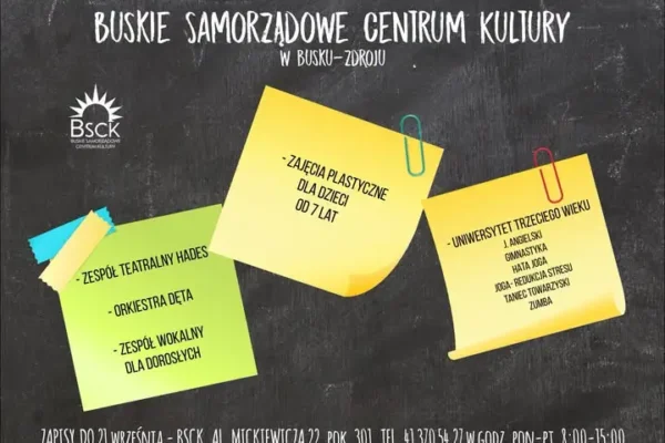 Buskie Centrum Kultury ogłasza zapisy na zajęcia artystyczne i ruchowe
