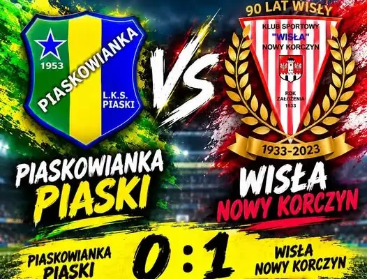 Wisła Nowy Korczyn wygrywa na wyjeździe z Piaskowianką Piaski 1:0