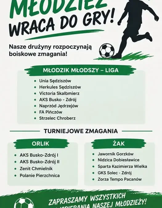 Nowy Korczyn: młodzież wraca na boiska. Znamy ligowych rywali i sponsorów klubu