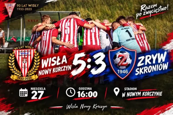 Wisła Nowy Korczyn wygrywa 5:3 z LZS Zryw Skroniów