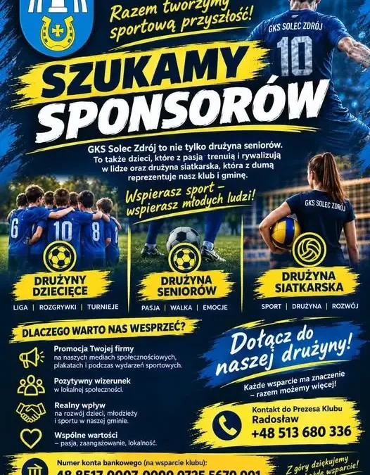 GKS Strumyk Solec-Zdrój szuka sponsorów i wsparcia dla klubu