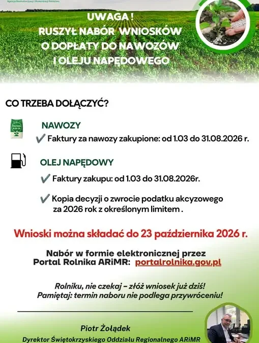 Nadzwyczajne wsparcie dla rolników poszkodowanych kryzysem na Bliskim Wschodzie – nabór do 23 października