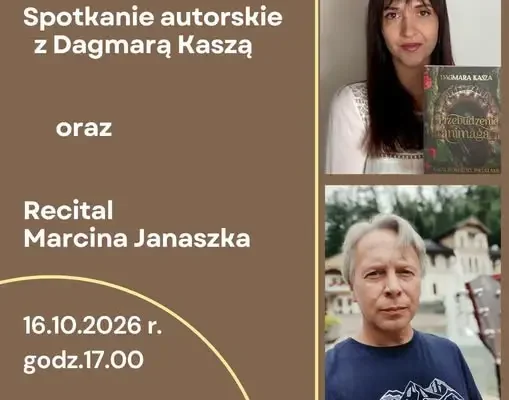 Noc Bibliotek w Solcu-Zdroju: spotkanie z Dagmarą Kaszą i recital Marcina Janaszka