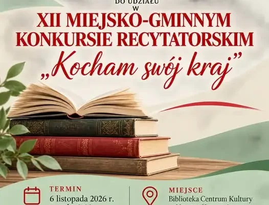 XII Konkurs Recytatorski „Kocham swój kraj” w Nowym Korczynie – zgłoszenia do 4 listopada