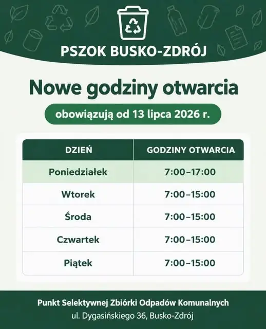 PSZOK w Busku-Zdroju – sprawdź godziny otwarcia i co możesz oddać